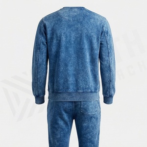 Survêtement respirant délavé à l'acide, design de logo personnalisé, couleur unie personnalisable, vêtements de sport d'hiver, streetwear - Product Image 2