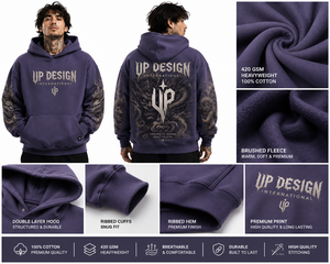 เสื้อฮู้ดดี้ผู้ชายสำหรับฤดูหนาว ผ้าฝ้าย 100% หนานุ่ม ทรงปกติ สไตล์สตรีทแวร์ รับผลิตแบบ OEM ODM คุณภาพสูง ระบายอากาศได้ดี - Product Image 4