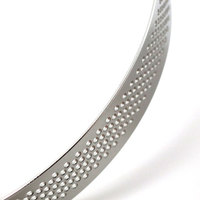 Geperste ovale taartvorm van roestvrij staal, spiegelpolijst, 2 cm hoog, 3 maatopties (13 cm/14 cm/15 cm), oven- en vrieskastbestendig