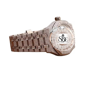 Montre de Luxe en Acier Inoxydable Argenté de Haute Qualité avec Cadran en Verre et Diamants Moissanite Scintillants pour une Élégance Quotidienne – Offre Spéciale - Product Image 2