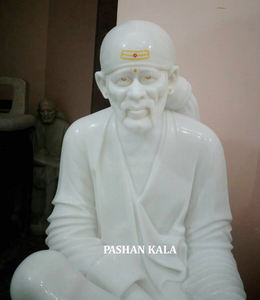 Magnifique statue de Sai Baba en marbre blanc peinte, exclusive, exportateur indien, culte, culture hindoue, fabrication artisanale, haute qualité - Product Image 3
