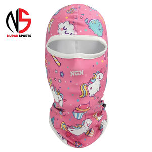 หน้ากากไหมพรมถักสีชมพูนีออนแบบสั่งทำพิเศษ ปี 2026  แบบ 1 รู ปักลายปิดหน้า สำหรับกีฬาฤดูหนาว  หมวกจาก Nurak Sports คุณภาพสูงสุด - Product Image 2