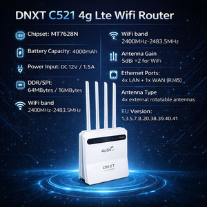 Routeur DNXT 4G <span class=keywords><strong>WiFi</strong></span> 6 300 Mbps, routeur <span class=keywords><strong>WiFi</strong></span> 6 4000 mAh Cat4 2,4 GHz avec <span class=keywords><strong>carte</strong></span> SIM 1WAN/4LAN, idéal <span class=keywords><strong>pour</strong></span> le bureau - Product Image 2
