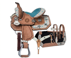 Selle en cuir de vachette 100% véritable, artisanale, de qualité supérieure, pour dressage western, durable et confortable, avec logo personnalisé, dernière collection - Product Image 1