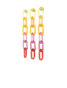 Décoration murale en résine sur mesure pour fabricants, maillons de chaîne bleus et verts, sculpture verticale en plastique pour jardin, vente en gros pour extérieur - Product Image 3