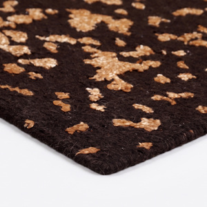 Alfombra de Lana Marrón Oscuro con Diseño Floral, Antideslizante, Ecológica, Hecha a Mano, Estilo Vintage, Texturizada, para Sala de Estar - Product Image 6