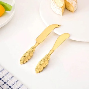 Gold Plated Flower Design Tea Spoons Set <b>Mirror</b> Polish Long Handle Creative Metal Cutlery Gift Present - Product Image 2