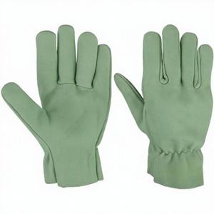 Guantes de Seguridad de Cuero Vacuno Verde de 1.2 mm de Grosor para Conductor, con Protección Antideslizante y Anticorte - Product Image 1