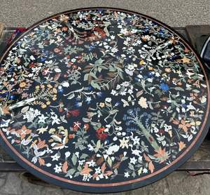 Exclusivo tablero de mesa con incrustaciones de Pietra Dura – Mármol decorativo - Product Image 5