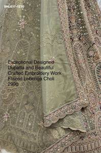 Conjunto de Lehenga-Choli de Novia con Red de Tul y Bordado Zari, Lentejuelas y Pedrería de Circonio, Novedad en Moda Nupcial para Mujer - Product Image 6