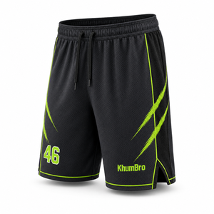 Kit de basket-ball personnalisé en charbon de bois et vert néon pour hommes, maillot et short en maille respirante, uniforme de sport d'équipe OEM ODM - Product Image 3