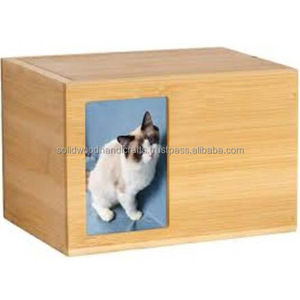 2023 Usine Personnalisé Pet Chien Chat Cercueil Urnes En Gros Pet Urnes En Bois Artisanat Pet Cendres Urnes pour Chiens Cendres - Product Image 1