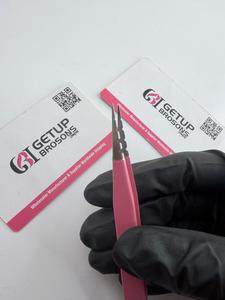GETUP BROSONS IMPEX GBI Nouvel ensemble de pinces à cils de précision en acier inoxydable rose, pointes lisses revêtues, 10 mm, noir - Product Image 3