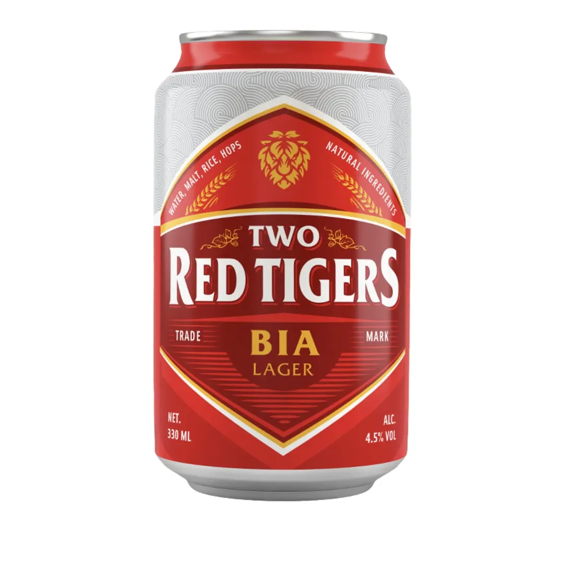 Twee Rode Tijgers Pils Bier Vietnam Topleverancier 330Ml Aluminium Blikje Bier In Blik