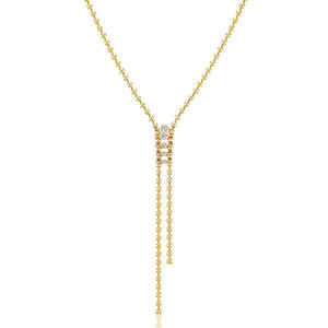 สร้อยคอประดับเพชรทรงหยดน้ำ ทองคำ 14K พร้อมจี้ทรงกลมแบบปรับได้ สายโซ่แบบห้อยระย้า ของขวัญเครื่องประดับ - Product Image 1