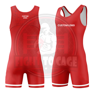 Traje de Lucha Libre Profesional al por Mayor, Ropa Deportiva de Artes Marciales de Spandex y Poliéster Estampado con Cuello Redondo - Product Image 3