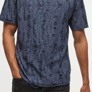 T-shirt vintage pour homme, style streetwear décontracté, coton, coupe ample, OEM - Product Image 5