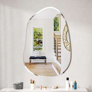Vintage Reclaimed Mango Wood Hexagonal <b>Mirror</b> Frame Beveled Glass Wholesale - Product Image 5