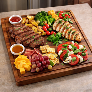 Tabla de Cortar Rectangular de Bambú con Ranura para Jugos, Tabla de Picar Gruesa y Duradera de Primera Calidad, Superficie Lisa, Ecológica, Apta para Lavavajillas - Product Image 2