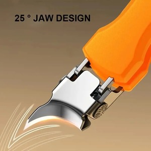 กรรไกรตัดเล็บสแตนเลสแบบมืออาชีพสำหรับเล็บเท้าหนาและแข็ง - ใบมีดโค้ง ช่องเปิดขนาดใหญ่ ดีไซน์ป้องกันการกระเด็น - Product Image 2