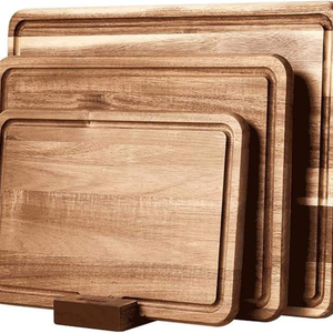เขียงไม้รูปสี่เหลี่ยมผืนผ้ารักษ์โลกพร้อมที่วาง |   เขียงครัวแบบมีร่องสำหรับเตรียมและเสิร์ฟอาหาร OEM ODM - Product Image 1