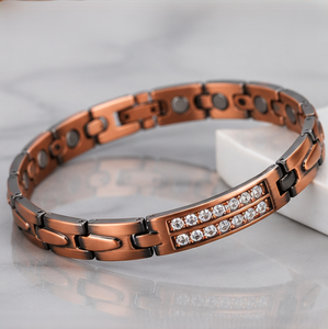 Pulsera Magnética de Cobre Puro con Cristales Artesanales para la Salud, con Función de Personalización, Regalo Promocional Novedoso - Product Image 2