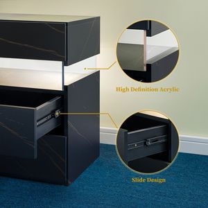 LED Nightstands 3 Drawer Dresser for Bedroom <b>Acrylic</b> <b>Board</b> LED Bedside Tables for Living Room End Table Bedside Furniture - Product Image 4