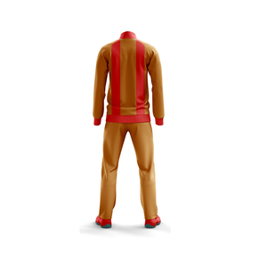 Chándal Deportivo Personalizado para Hombre en Verde y Naranja con Bloques de Color, Estampado, Manga Larga, Cuello Alto, Estilo Deportivo, Transpirable y Ligero - Product Image 3