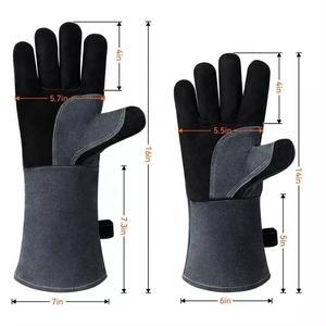 Guantes de soldadura de cuero de manga larga para soldadura industrial de cuero función guantes de cuero de seguridad anticalor de Pakistán - Product Image 2