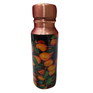 Bouteille en cuivre Meena à motif kiwi, bouteille d'eau en cuivre ayurvédique, capacité de la bouteille : 500 ml - Product Image 4