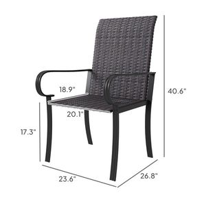 4 chaises à bascule en rotin de jardin - Product Image 2