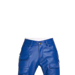 Oem Wholesale Moto & Biker Genuine <b>Leather</b> Trousers <b>Men's</b> Overalls Slim Capris Windproof Fashion Cowskin <b>Pants</b> - Product Image 3