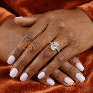 <b>Silver</b> "Elegance" Oval <b>Solitaire</b> – Premium Rhodium Finish Engagement Style The "Luminous Oval" <b>Solitaire</b> <b>Ring</b> – 925 Sterling - Product Image 4