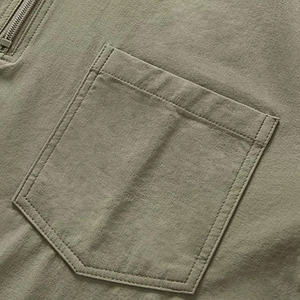 T-shirt décontracté en coton 100 % écologique pour homme, coupe ample et oversize, avec poche poitrine, fermeture éclair, tricoté, respirant et imprimé, grandes tailles - Product Image 3