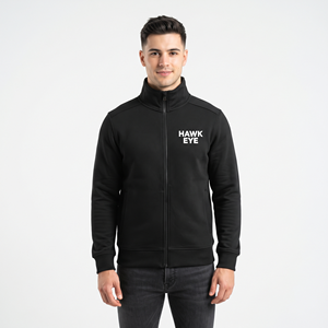 Sweat-shirt personnalisé pour homme, veste à col montant entièrement zippée, streetwear oversize, fabricant de sweats à capuche zippés personnalisés, couleur noire unie - Product Image 1