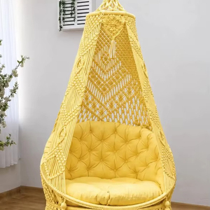 Columpio, Columpio de macramé, Silla columpio de macramé, Silla colgante de macramé, Silla hamaca, Columpio de interior, Silla columpio para patio, Columpio de macramé - Product Image 1