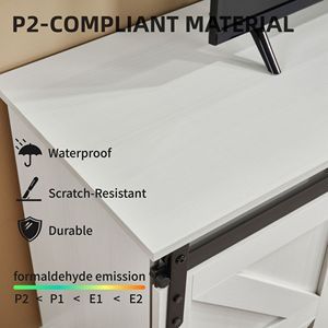 Mobile TV in Stile Rustico con Porta Scorrevole e Vano Portaoggetti per TV fino a 65 Pollici - Product Image 4