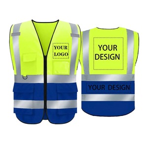High Visibility Safety Vest <b>Reflective</b> Driving <b>Jacket</b> Night Security Waistcoat With Pockets For Work <b>Running</b> <b>Reflective</b> Vest - Product Image 2