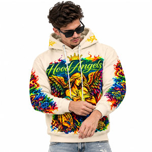 Sweat-shirt à capuche pour homme, imprimé par sublimation, design élégant et durable, style streetwear hip-hop - Product Image 5