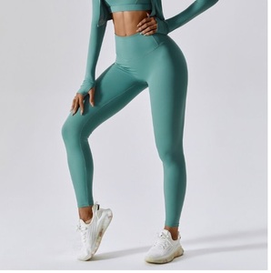 กางเกงโยคะเอวสูงสำหรับผู้หญิง เนื้อผ้าบางเบา กระชับ แห้งเร็ว ทรงเข้ารูป เหมาะสำหรับออกกำลังกายและเล่นโยคะ รุ่น AS-YL-13 - Product Image 2
