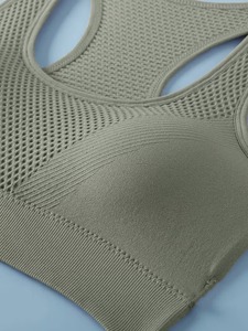 Ladies Anti-Chafe Workout Crop Top | Wide Strap Compression Racer Back <b>Bra</b> Front | High Support Eco-Friendly Lightweight Padded - Product Image 3