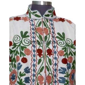 Chaqueta Bordada de Algodón Ecológico con Volantes Tejidos a Mano y Diseño Floral, Estilo Boho Vintage para Mujer, A2ZCraftBazar - Product Image 3