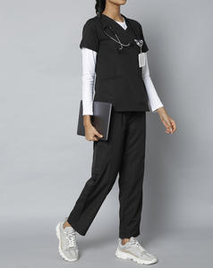 Uniforme Médico Personalizado con Logotipo, Tela Elástica de Poliéster y Spandex, Unisex, Fácil Cuidado, Antiarrugas, para Doctores, Enfermeras y Hospitales - Product Image 4