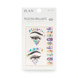Adesivi Glitterati Ilan per Viso, Occhi e Unghie, Decorazioni 3D con Strass, Accessorio per Trucco, Uso per Feste Nuziali - Product Image 1
