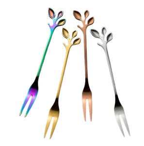 Colored Stainless Steel Cutlery Flatware Most Selling Dessert Cake Spoon Fruit Fork Silverware for Restaurant Fork - Product Image 1