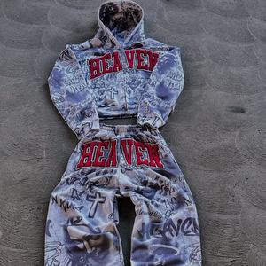 High Quality Unisex Winter Fashion Tracksuit <b>Set</b> Acid Wash Heavyweight Casual Styling Eco-Friendly Reversible Comfortable Fit - Product Image 4