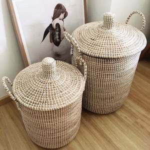 <b>Woven</b> Laundry <b>Basket</b> with Handles Handmade Storage Organizer for Home and Hotel Use Wholesale Supplier - Product Image 5