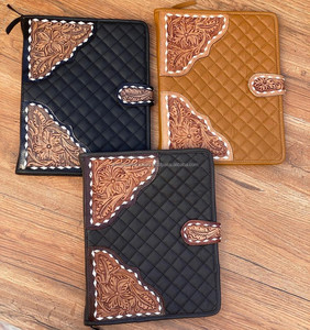 แผ่นรองเขียนเอกสารธุรกิจสำนักงานแฟ้มใส่เอกสารมีซิปโฟลเดอร์นำเสนอหนังวัว A4แฟ้มงานประชุม - Product Image 4