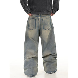 Pantalones Vaqueros Holgados de Poliéster 100% para Hombre, Fabricante OEM, Pantalones Vaqueros Anchos Transpirables de Estilo Urbano - Product Image 2