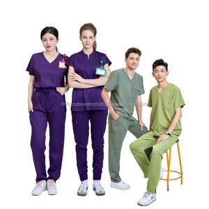 Conjunto de Uniformes Médicos Personalizados para Mujer, Pantalones Jogger, Cuello en V, Manga Corta, Uniformes de Enfermería - Product Image 4